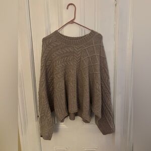 Abercrombie & Fitch Cable Crew Dolman Sweater Small/Medium Light Brown